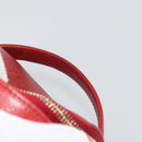 CHANEL COCO Mark Vanity Hand Bag Caviar Skin Red Gold CC Auth ka4988-8