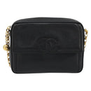 CHANEL Chain Shoulder Bag Caviar Skin Black Gold CC Auth ka4989V-13