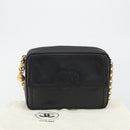 CHANEL Chain Shoulder Bag Caviar Skin Black Gold CC Auth ka4989V-12