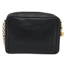 CHANEL Chain Shoulder Bag Caviar Skin Black Gold CC Auth ka4989V-2
