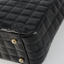 CHANEL Choco Bar Hand Bag Patent leather Black Gold CC Auth ka4990-9