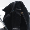 CHANEL Choco Bar Hand Bag Patent leather Black Gold CC Auth ka4990-18