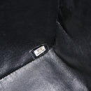 CHANEL Choco Bar Hand Bag Patent leather Black Gold CC Auth ka4990-12