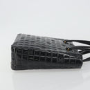 CHANEL Choco Bar Hand Bag Patent leather Black Gold CC Auth ka4990-3