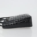 CHANEL Choco Bar Hand Bag Patent leather Black Gold CC Auth ka4990-4