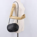 LOEWE Anagram Shoulder Bag Leather Navy Gold Auth ka4992A-21