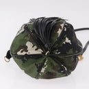 Miu Miu Hand Bag Canvas 2way Green Gold Auth ka4993A-5