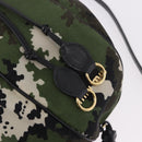 Miu Miu Hand Bag Canvas 2way Green Gold Auth ka4993A-20