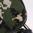 Miu Miu Hand Bag Canvas 2way Green Gold Auth ka4993A-21