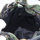 Miu Miu Hand Bag Canvas 2way Green Gold Auth ka4993A-24