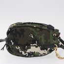 Miu Miu Hand Bag Canvas 2way Green Gold Auth ka4993A-3
