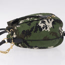 Miu Miu Hand Bag Canvas 2way Green Gold Auth ka4993A-4