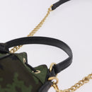 Miu Miu Hand Bag Canvas 2way Green Gold Auth ka4993A-8