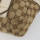 GUCCI GG Canvas Shoulder Bag Beige Silver 145858 Auth ka4994A-10