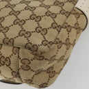 GUCCI GG Canvas Shoulder Bag Beige Silver 145858 Auth ka4994A-12