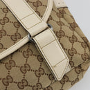 GUCCI GG Canvas Shoulder Bag Beige Silver 145858 Auth ka4994A-14