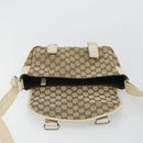 GUCCI GG Canvas Shoulder Bag Beige Silver 145858 Auth ka4994A-15