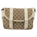 GUCCI GG Canvas Shoulder Bag Beige Silver 145858 Auth ka4994A-2