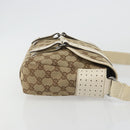 GUCCI GG Canvas Shoulder Bag Beige Silver 145858 Auth ka4994A-4