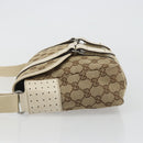 GUCCI GG Canvas Shoulder Bag Beige Silver 145858 Auth ka4994A-5
