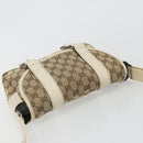 GUCCI GG Canvas Shoulder Bag Beige Silver 145858 Auth ka4994A-6