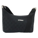 GUCCI GG Canvas Shoulder Bag Black Silver 019 0433 3444 Auth ka4995-1