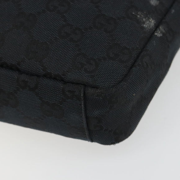 GUCCI GG Canvas Shoulder Bag Black Silver 019 0433 3444 Auth ka4995