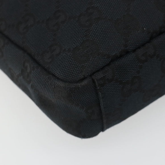 GUCCI GG Canvas Shoulder Bag Black Silver 019 0433 3444 Auth ka4995