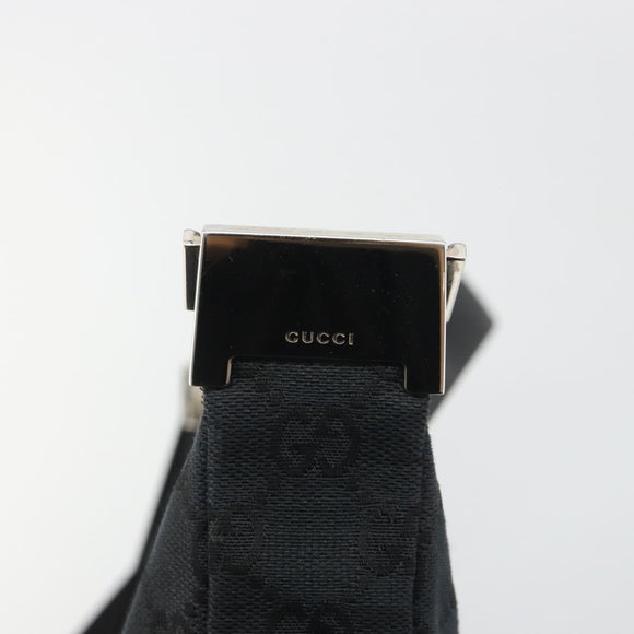 GUCCI GG Canvas Shoulder Bag Black Silver 019 0433 3444 Auth ka4995