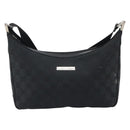 GUCCI GG Canvas Shoulder Bag Black Silver 019 0433 3444 Auth ka4995-2