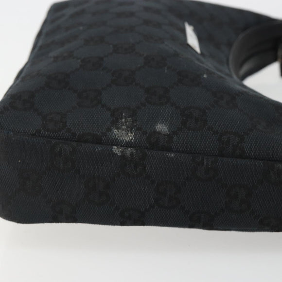 GUCCI GG Canvas Shoulder Bag Black Silver 019 0433 3444 Auth ka4995