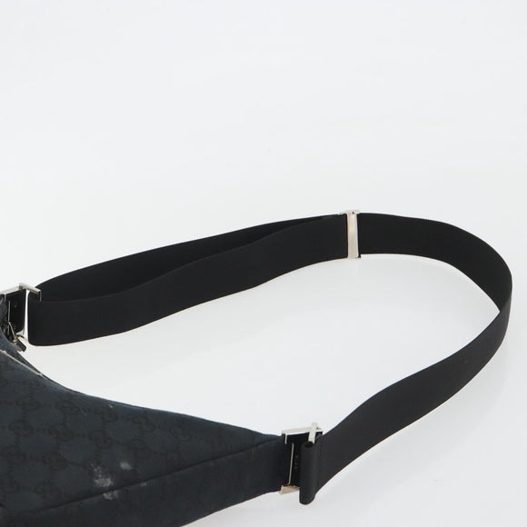 GUCCI GG Canvas Shoulder Bag Black Silver 019 0433 3444 Auth ka4995
