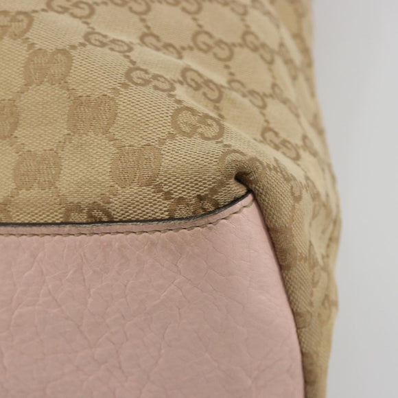 GUCCI GG Canvas Sherry Line Tote Bag Beige 131233 Auth ka4996A