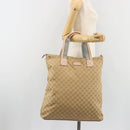 GUCCI GG Canvas Sherry Line Tote Bag Beige 131233 Auth ka4996A-23