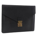 LOUIS VUITTON Epi Porte Documents Senatur Briefcase Black M54452 LV Auth ka4997-1