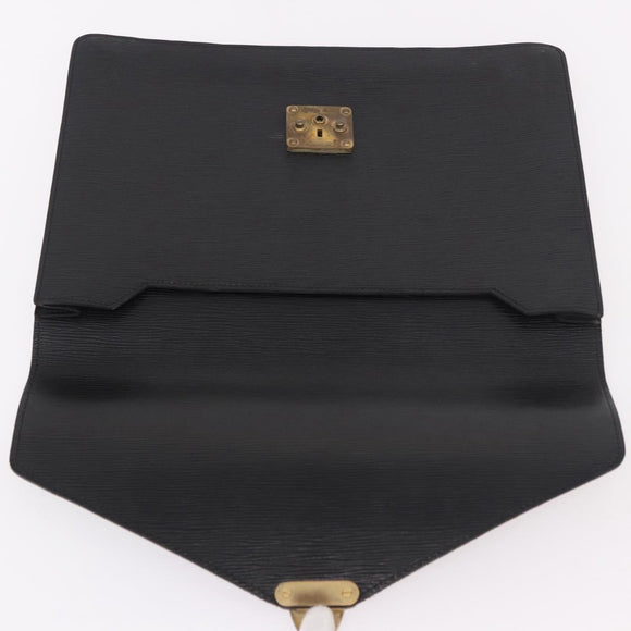 LOUIS VUITTON Epi Porte Documents Senatur Briefcase Black M54452 LV Auth ka4997