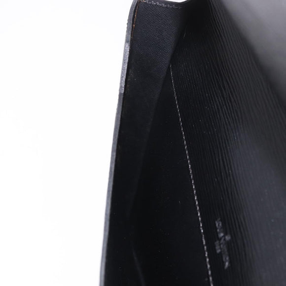LOUIS VUITTON Epi Porte Documents Senatur Briefcase Black M54452 LV Auth ka4997