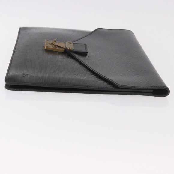 LOUIS VUITTON Epi Porte Documents Senatur Briefcase Black M54452 LV Auth ka4997