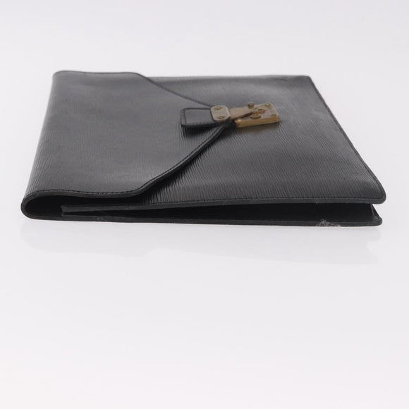 LOUIS VUITTON Epi Porte Documents Senatur Briefcase Black M54452 LV Auth ka4997