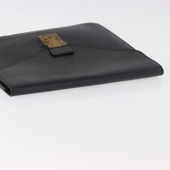 LOUIS VUITTON Epi Porte Documents Senatur Briefcase Black M54452 LV Auth ka4997