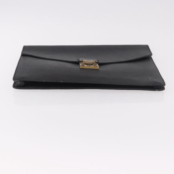 LOUIS VUITTON Epi Porte Documents Senatur Briefcase Black M54452 LV Auth ka4997