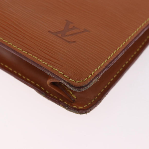LOUIS VUITTON Epi Porte Documents Senatur Zipangu Gold M54456 LV Auth ka4998