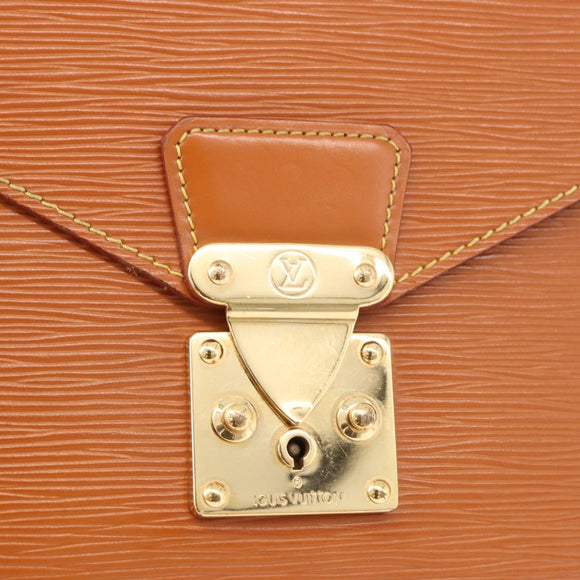 LOUIS VUITTON Epi Porte Documents Senatur Zipangu Gold M54456 LV Auth ka4998