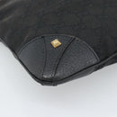GUCCI GG Canvas Shoulder Bag Black Gold 120893 Auth ka4999-11