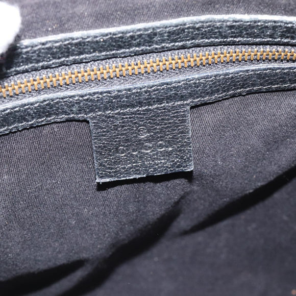 GUCCI GG Canvas Shoulder Bag Black Gold 120893 Auth ka4999