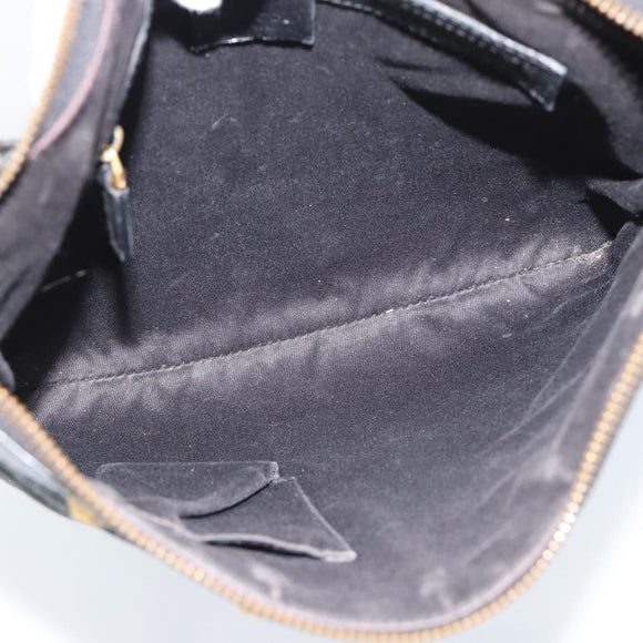 GUCCI GG Canvas Shoulder Bag Black Gold 120893 Auth ka4999