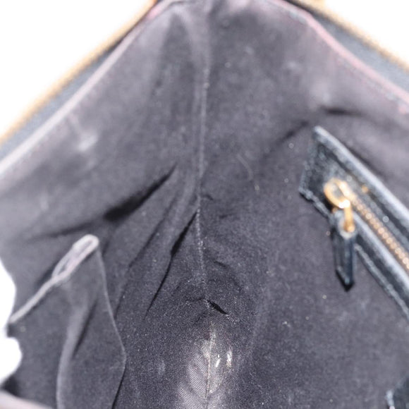 GUCCI GG Canvas Shoulder Bag Black Gold 120893 Auth ka4999