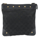 GUCCI GG Canvas Shoulder Bag Black Gold 120893 Auth ka4999-2