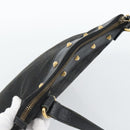 GUCCI GG Canvas Shoulder Bag Black Gold 120893 Auth ka4999-6