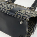FENDI Zucchino Canvas Hand Bag Navy Silver Auth ka500-15